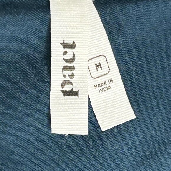 Pact Shirt Womens Medium Blue Floral Organic Cotton Button Front Long Sleeve - Picture 5 of 13